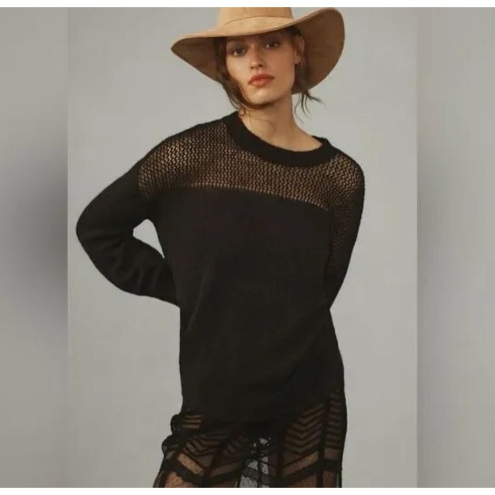 Anthropologie Caballero Black Knit Sweater